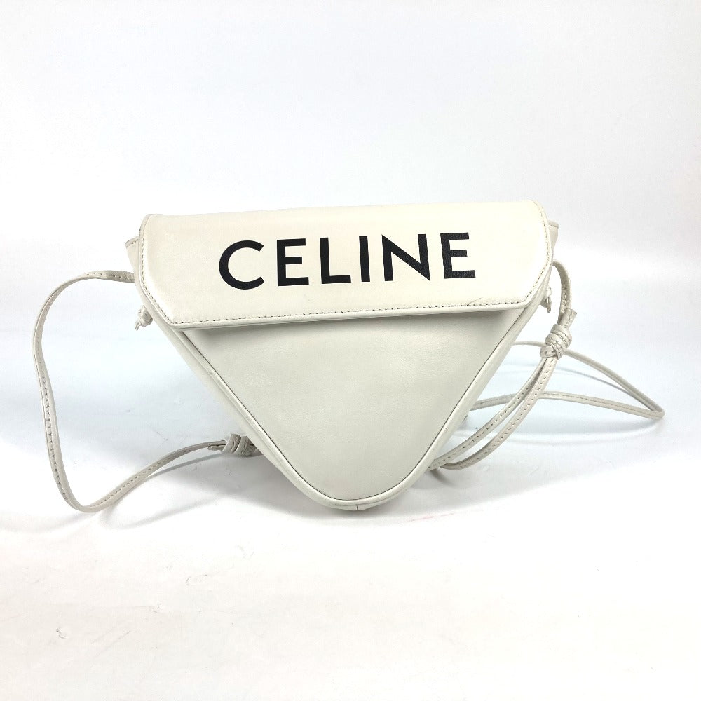 Shoulder Bag Triangle Triangle Women Leather White