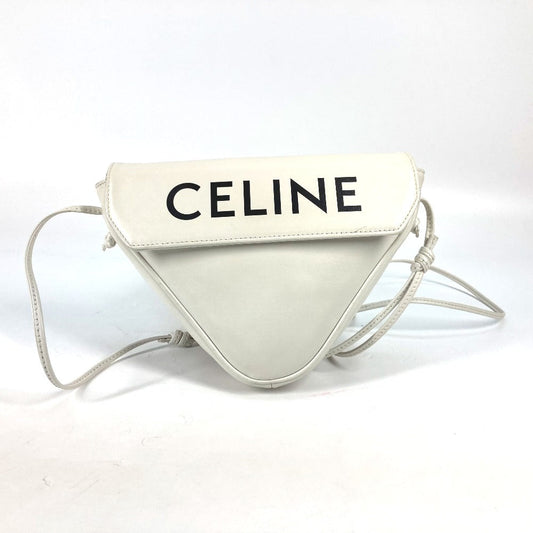 Shoulder Bag Triangle Triangle Women Leather White