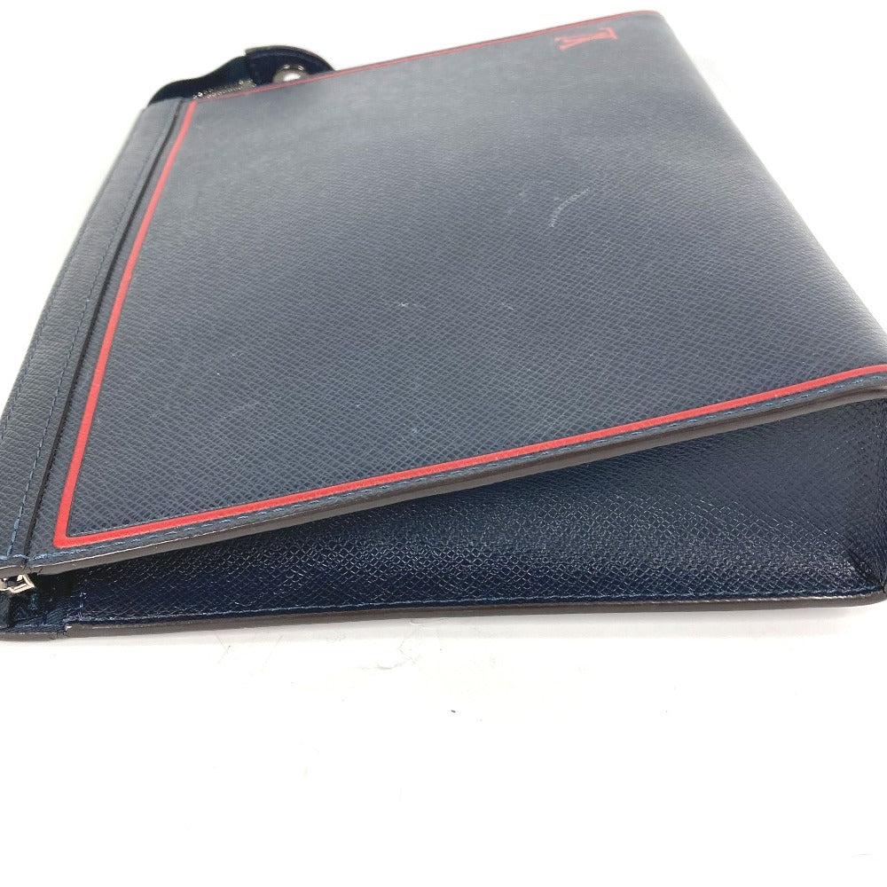 Louis Vuitton business M63394 Taiga Pochette Leather Navy Clutch Bag