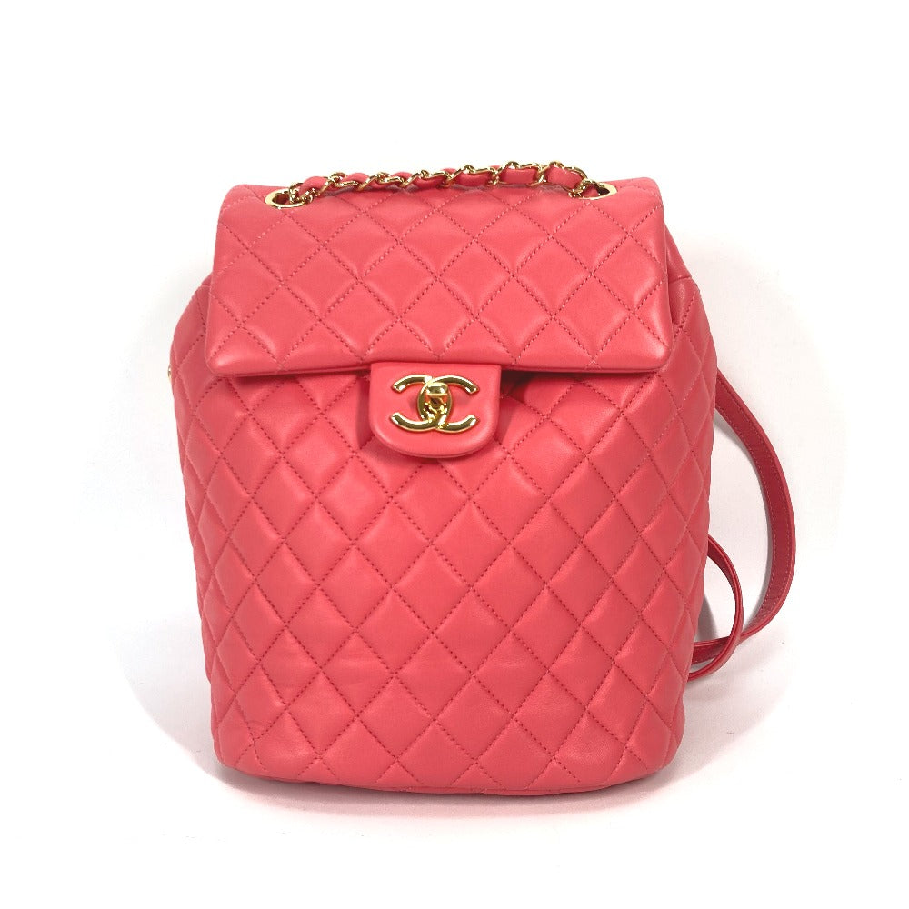 Chanel Backpack lambskin CC COCO Mark Matelasse Pink