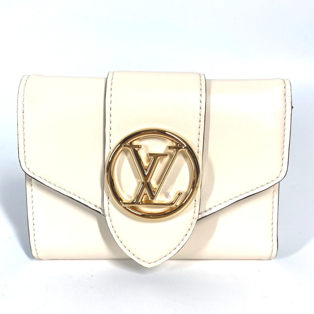 Louis Vuitton Trifold M69176 Pont Neuf Compact Leather Beige Wallet Case
