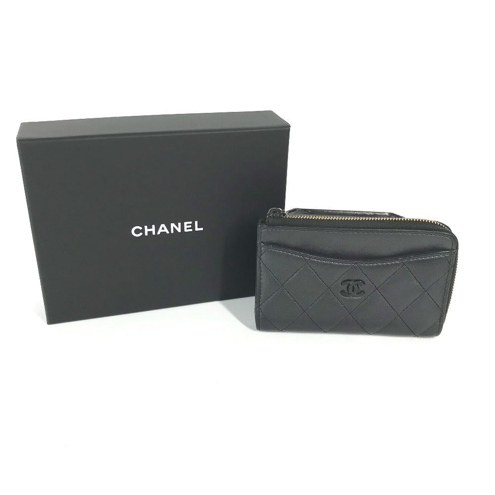 Chanel Coin So CC COCO Mark Matelasse Black Leather Handbag