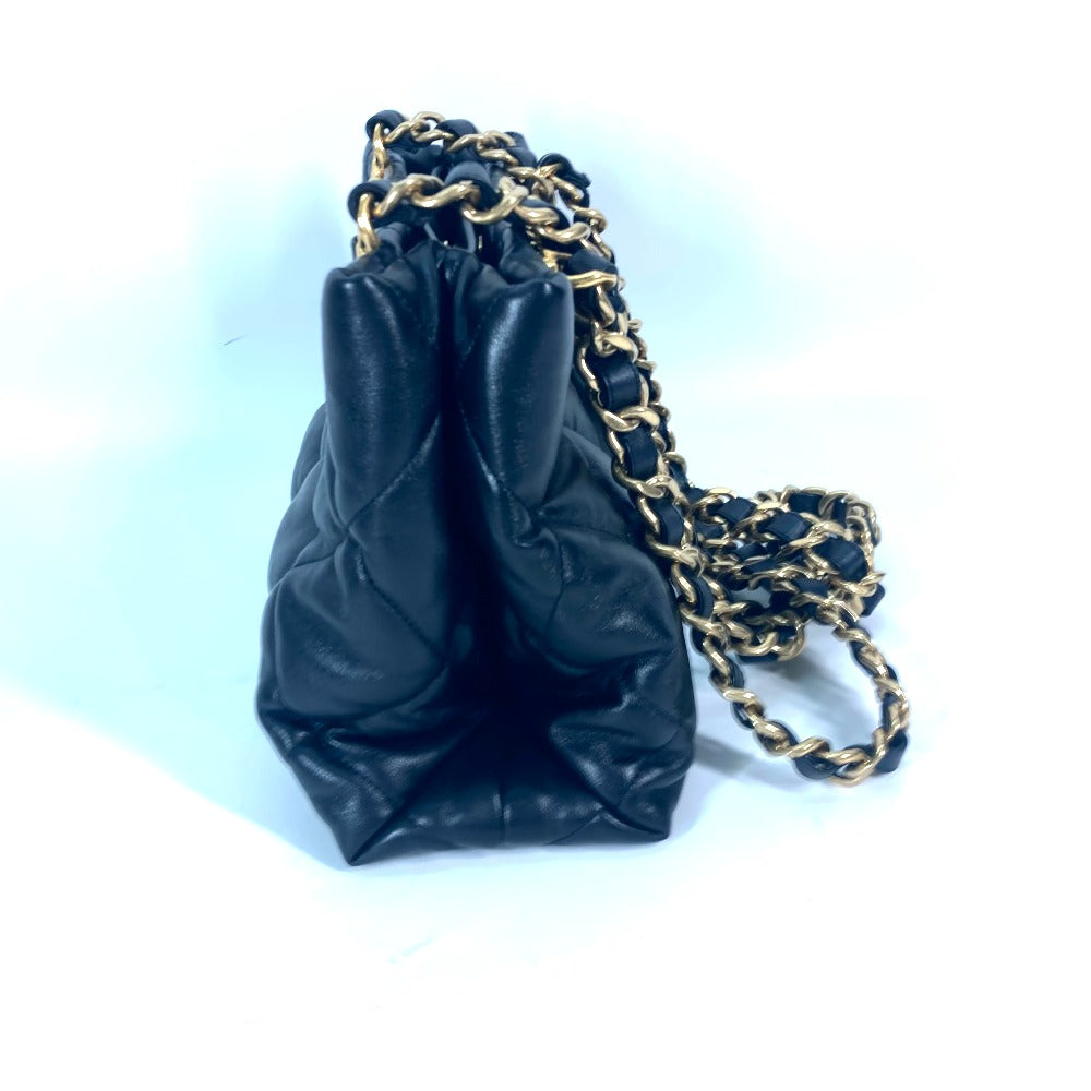 Chanel lambskin quilted Matelasse shopping Black Small Shoulder Bag