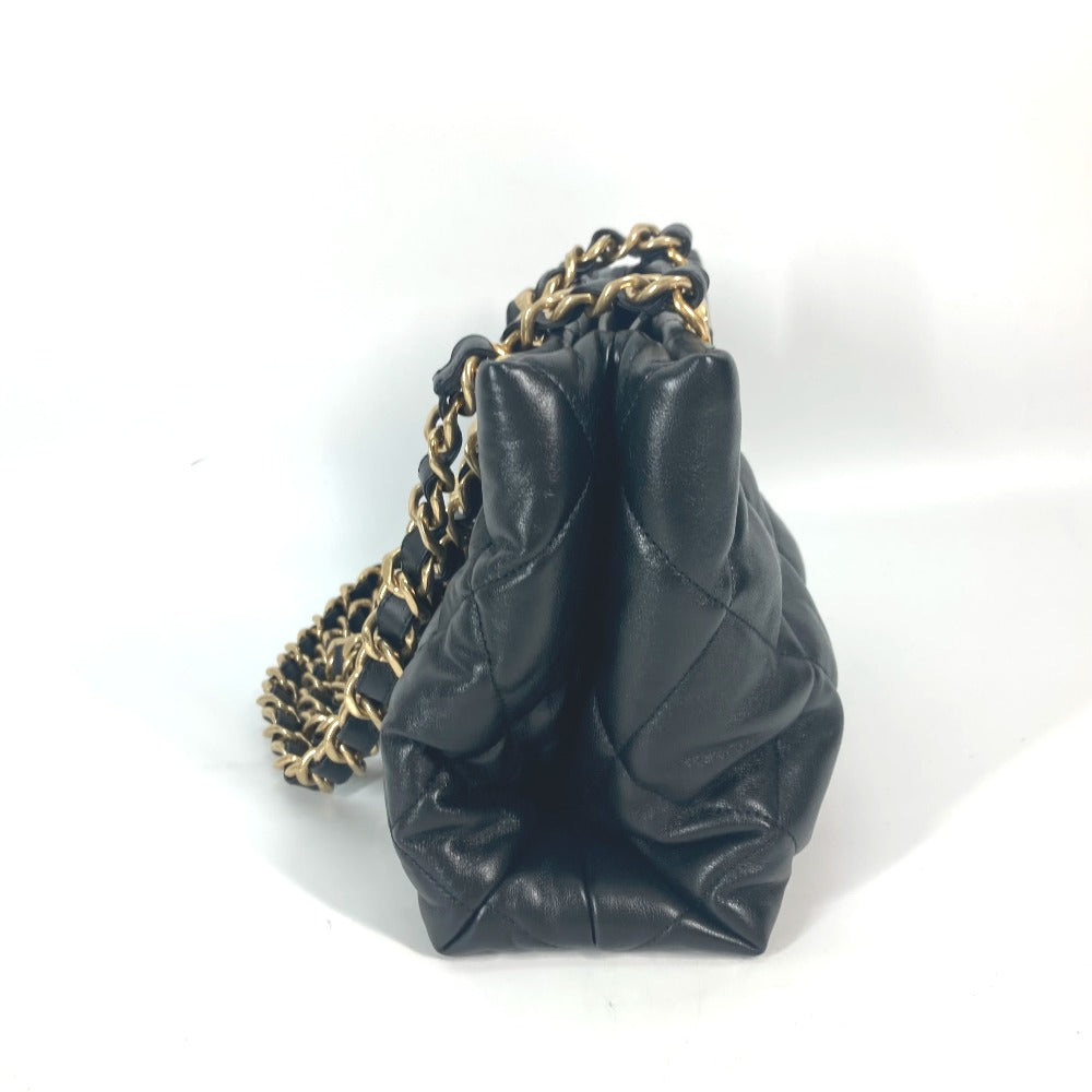 Chanel lambskin quilted Matelasse shopping Black Small Shoulder Bag