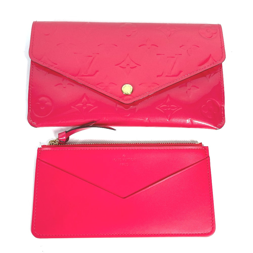 Louis Vuitton Long Purse M61689 Vernis Monogram Pink Wallet Case