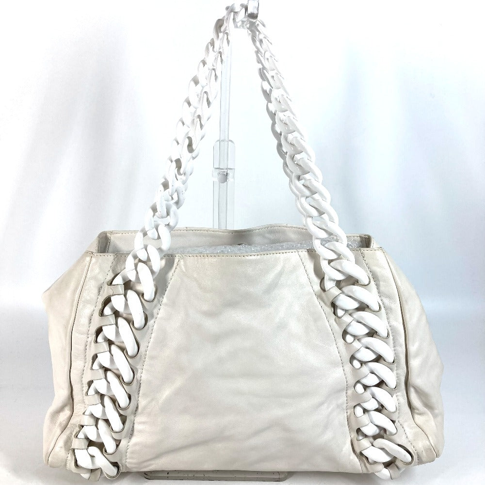 CHANEL Shoulder Bag leather white Shoulder Decacoco CC COCO Mark Women  