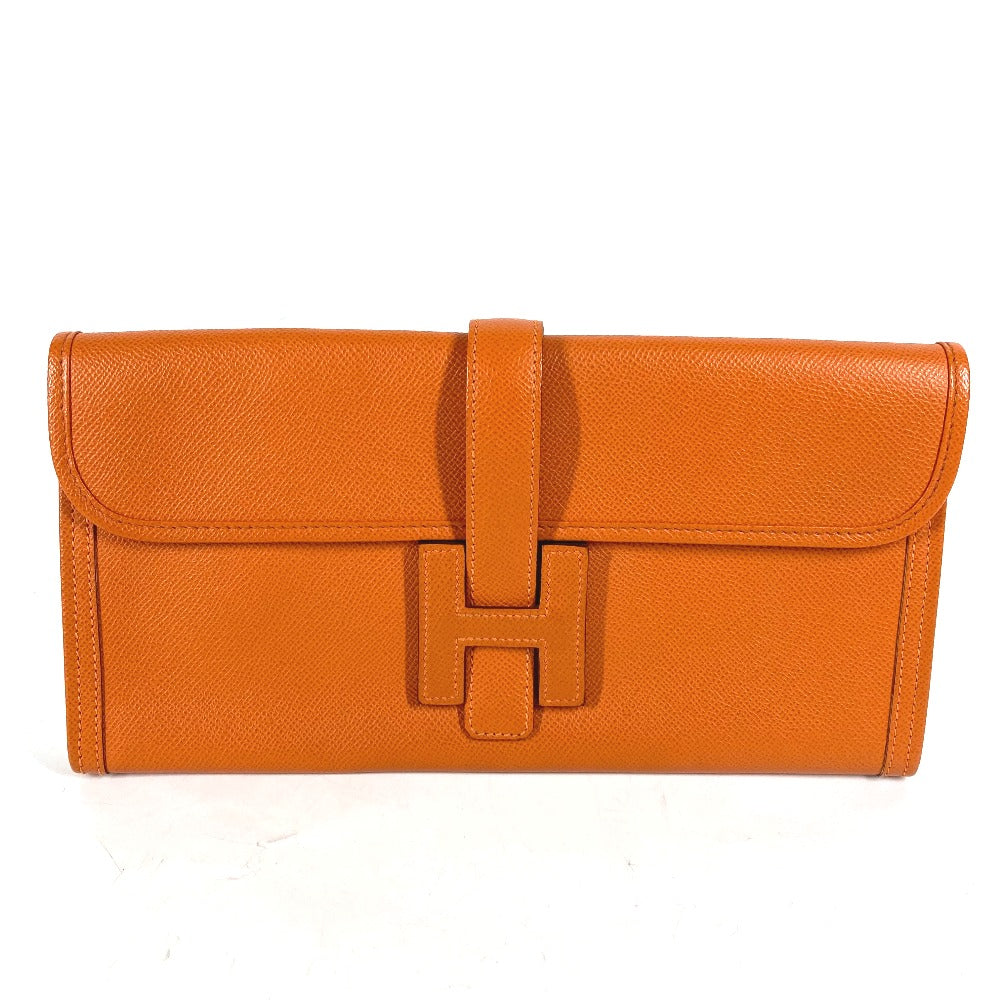 Clutch Bag Epsom Orange Bag H Jige Logo