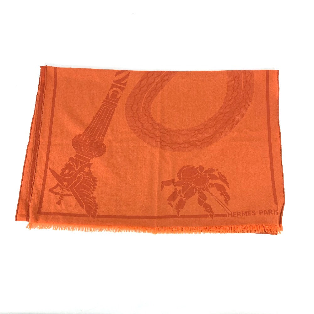 Stall Wool Orange Horse Pattern Cheval Format Large Travel Bag