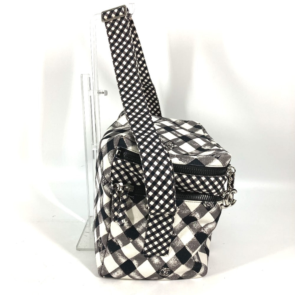 Chanel Check CC COCO Mark White Canvas Shoulder Bag