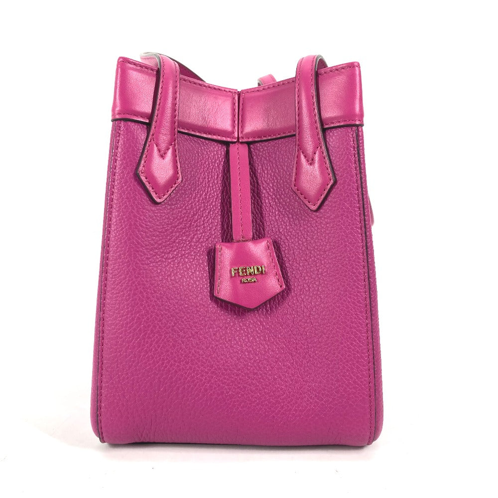 Fendi Shoulder Bag 8Bs083 Origami Women Leather Purple Mini