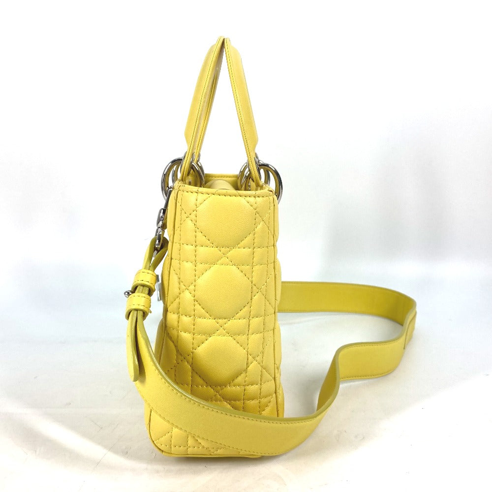 Dior Handbag Lambskin Yellow Lady My Abc Women Travel Bag