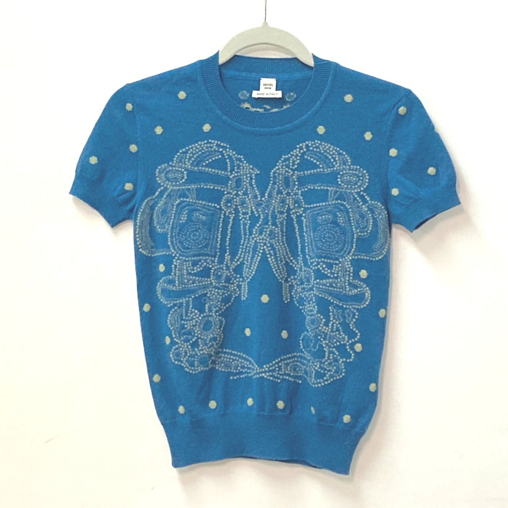 Knit Cashmere, Cotton Short Sleeve Brid Dougala Blue Travel Bag