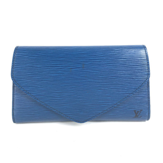 Louis Vuitton M52635 Epi Art deco Leather Blue Clutch Bag