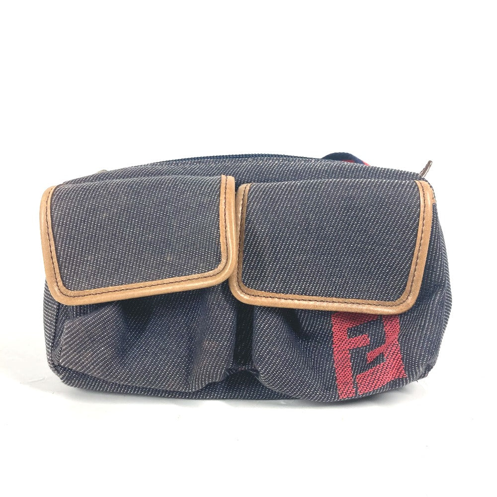 Fendi Sling Bag Rainbow Ff Women Leather Canvas Denim Crossbody Bag