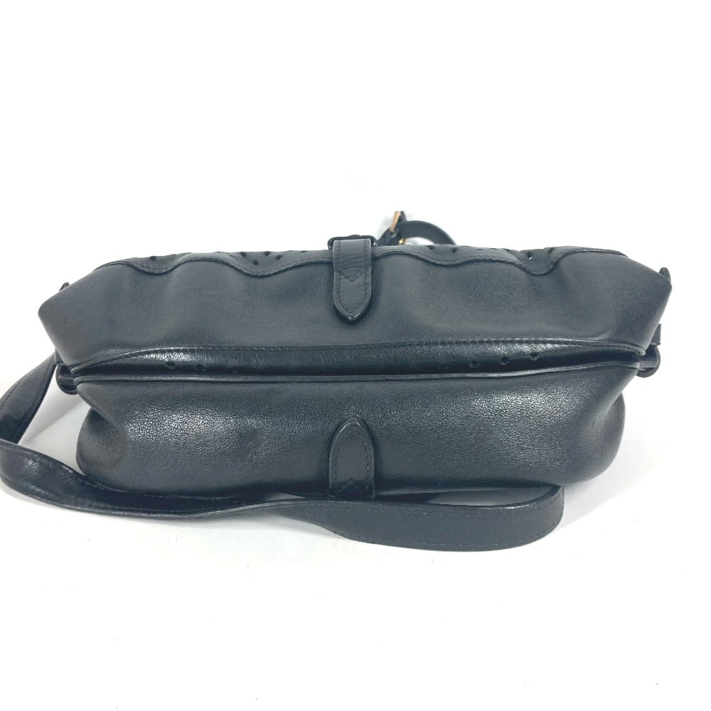 Louis Vuitton M94072 Perfo Flore Saumur30 Leather Calf Black Shoulder Bag