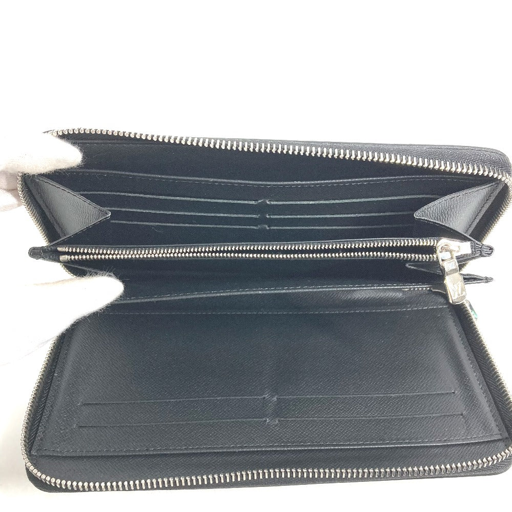 Louis Vuitton Long Purse M30056 Taiga Leather Black Wallet Case