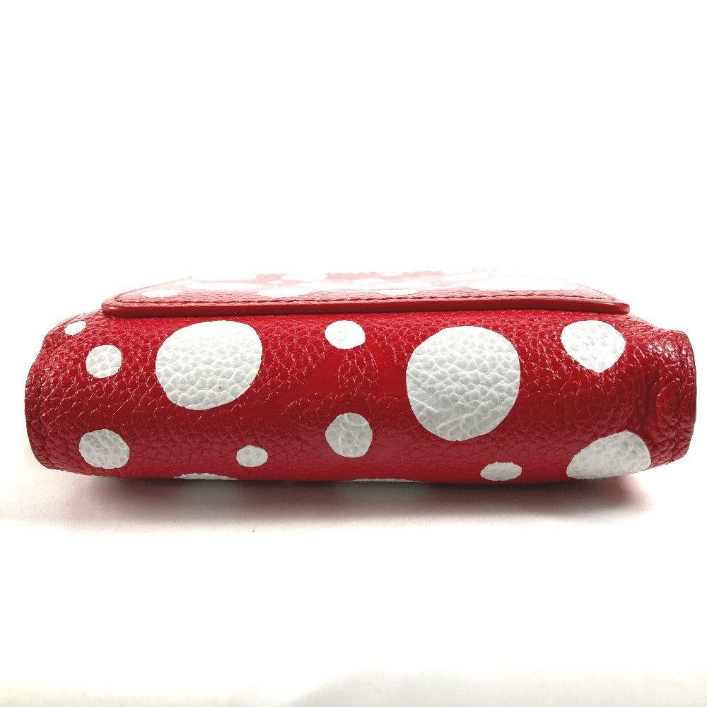 Louis Vuitton Folded M82103 Kusama Yayoi Collaboration Leather Red Wallet Case