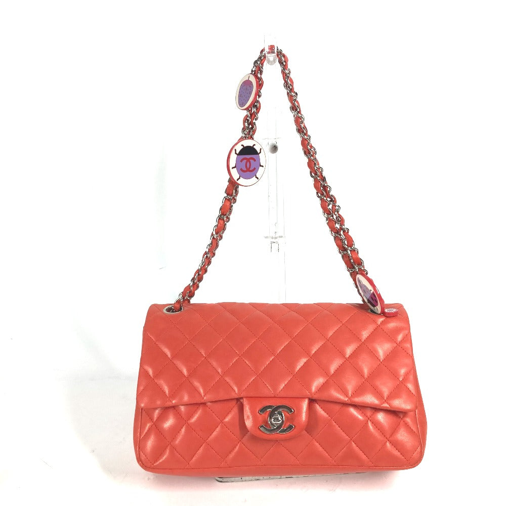 Chanel lambskin Matelasse 25 Ladybug Strawberry Red Shoulder Bag