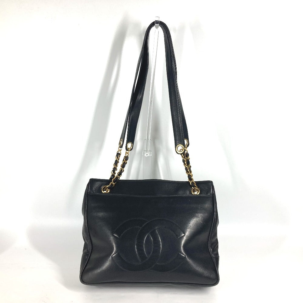 Chanel lambskin CC COCO Mark Black Shoulder Bag G 7