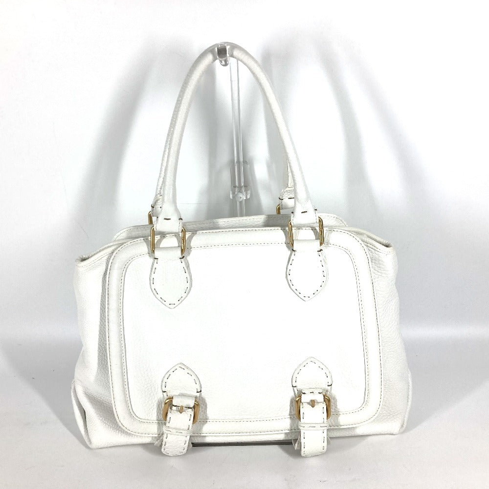 Fendi Shoulder Bag 8Bn167 Roman Horse Selleria Women Leather White Logo