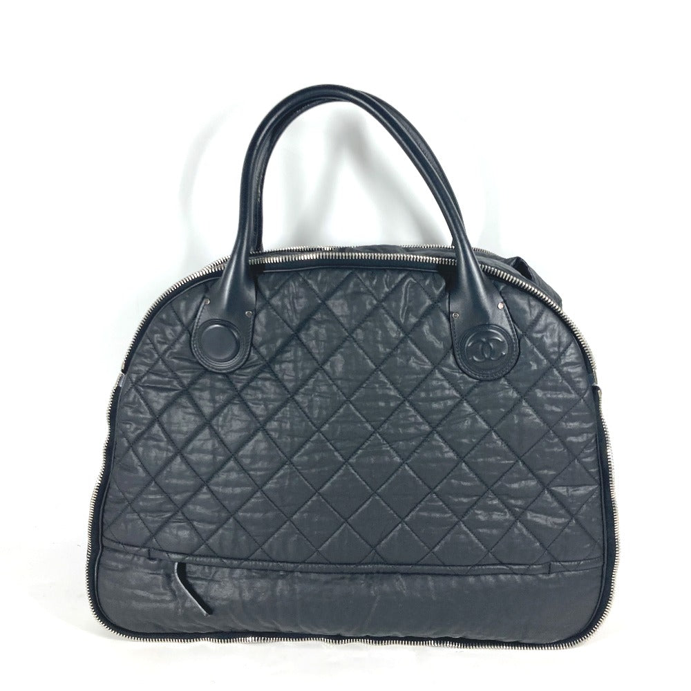 Chanel Boston Duffel Coated CC COCO Mark Black Canvas Coated Canvas Apparel