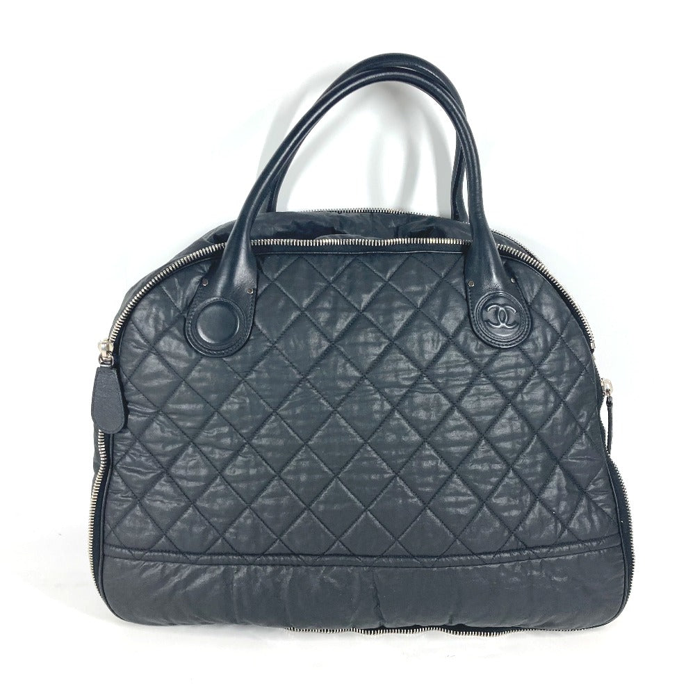 Chanel Boston Duffel Coated CC COCO Mark Black Canvas Coated Canvas Apparel