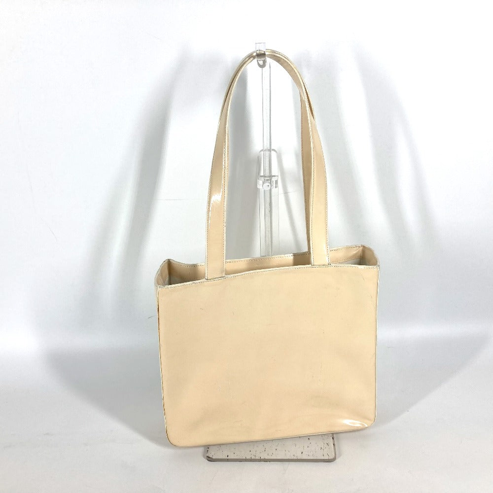 Chanel Patent Ivorytype logo Leather Shoulder Bag