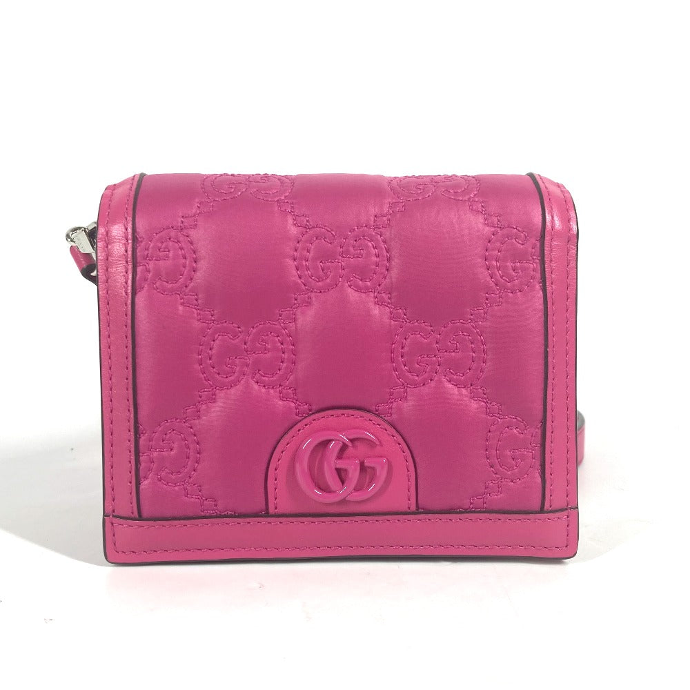 Gucci GG quilting Matelasse Leather Nylon Pink Shoulder Bag