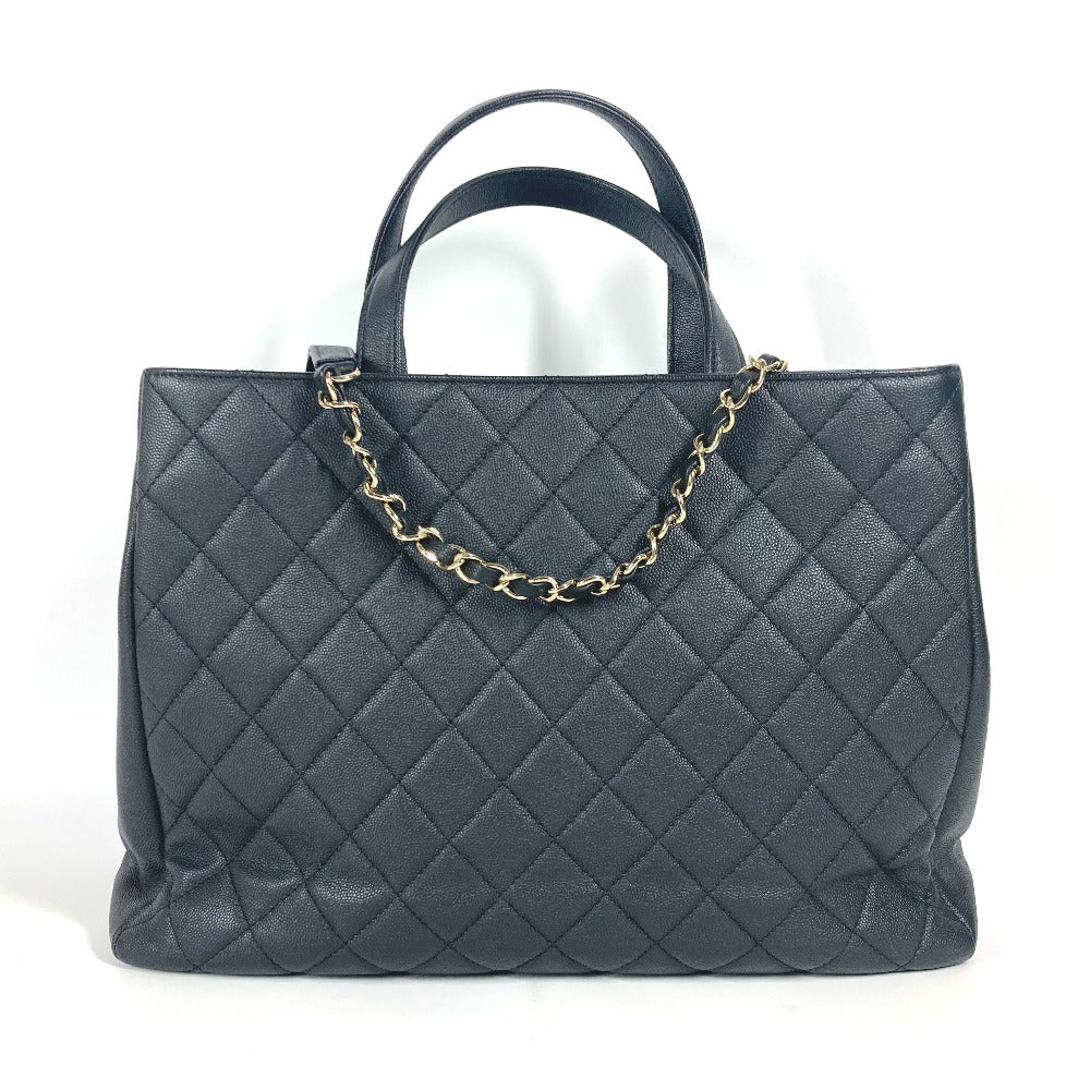Chanel Caviar skin CC COCO Mark Affinity Black Shoulder Bag