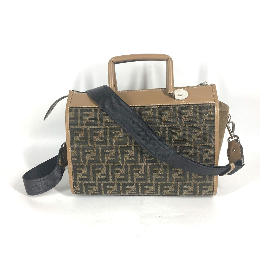 Fendi Handbag 7Va571 Zucca Soft Trunk Unisex Unisex Leather Canvas Brown Travel Bag