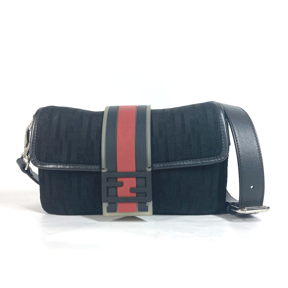 Fendi Shoulder Bag 7Va472 Mesh Rubber Mesh Mamma Mens Leather Black Bucket