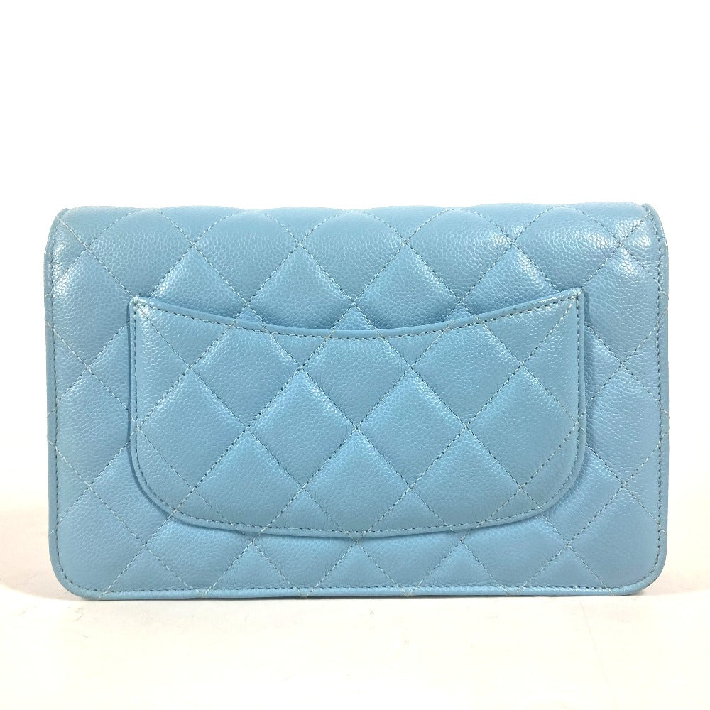 Chanel Caviar skin Light CCCOCO Mark Matelasse Blue Shoulder Bag