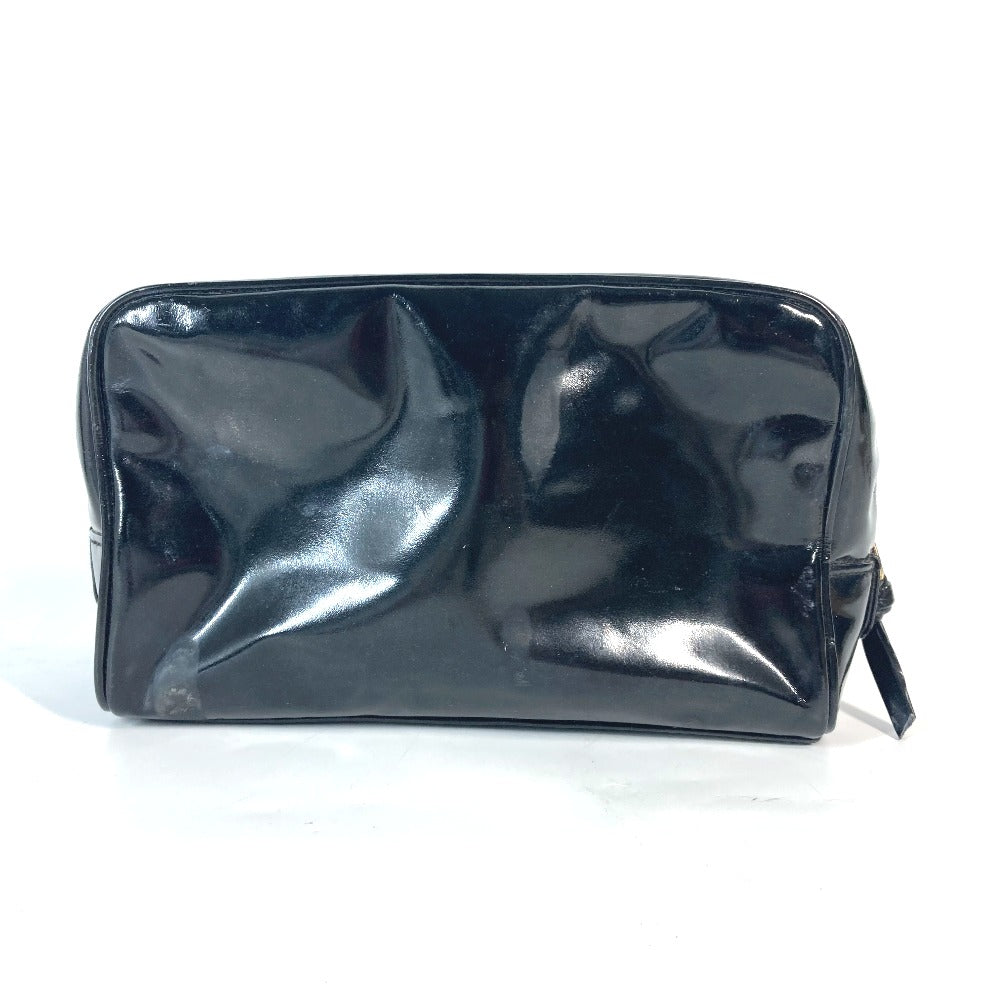Chanel Cosmetics enamel Cosmetic porch CC COCO Black Handbag