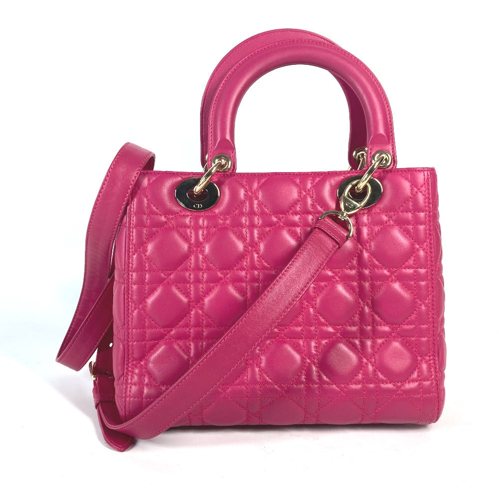 Dior Handbag Lambskin Crossbody Lady Women Pink Crossbody Bag
