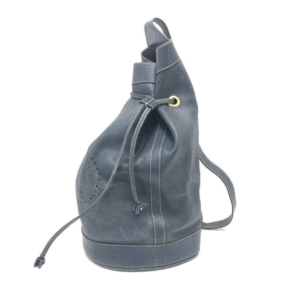 Hermes Shoulder Bag Purse Women Leather Navy