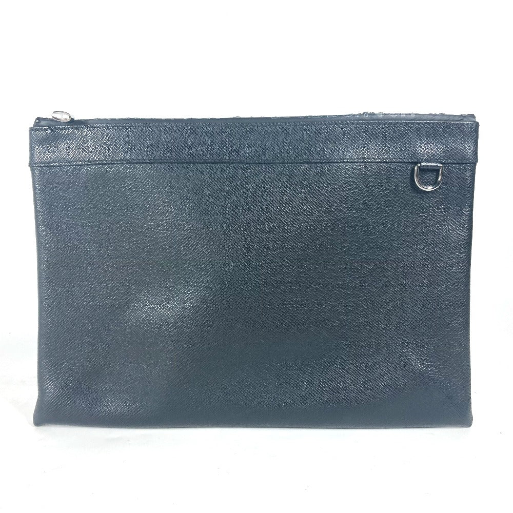 Louis Vuitton M30086 Taiga Pochette Apollo Leather Black Clutch Bag