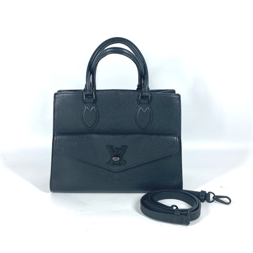 Louis Vuitton M55845 Grain Rock Me PM Leather Calfskin Black Shoulder Bag