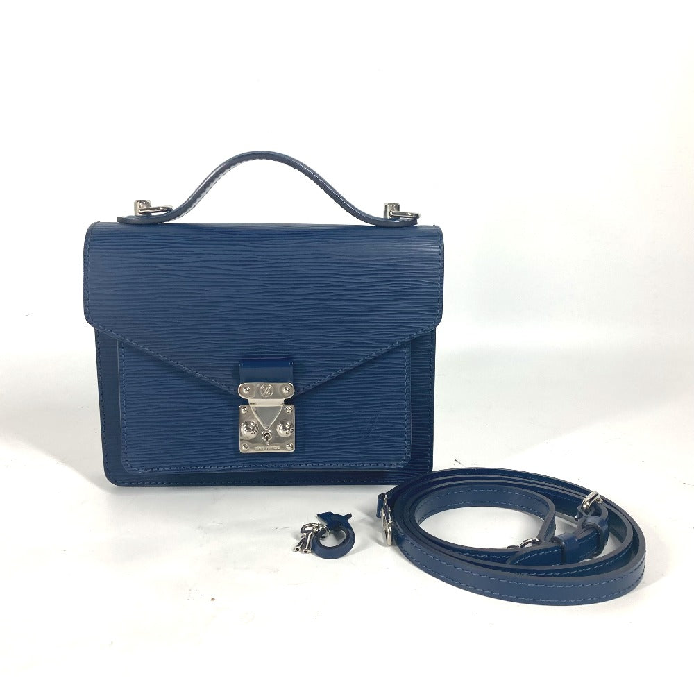 Louis Vuitton M40976 Epi Monceau BB Leather Navy Handbag