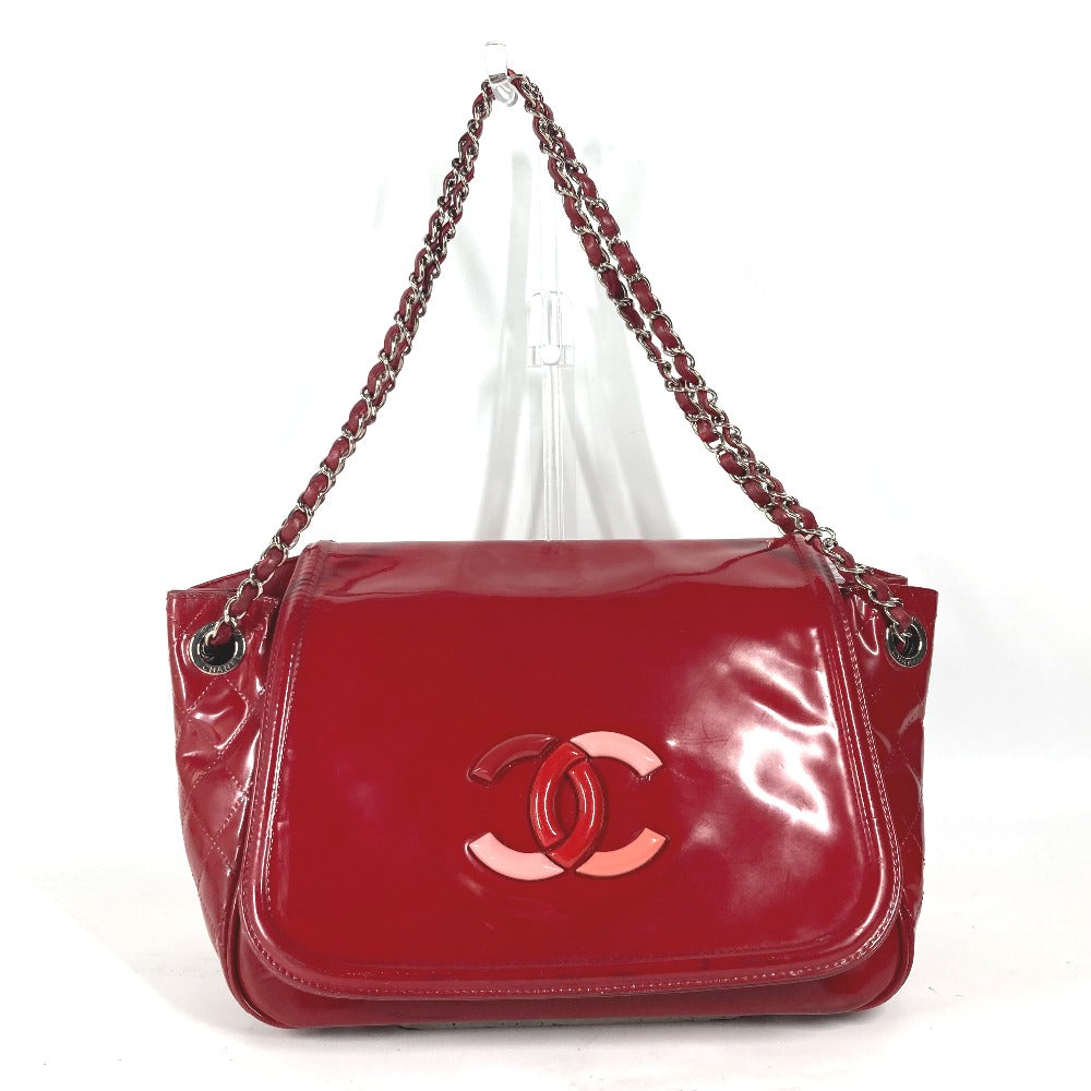Chanel enamel CC COCO Mark Lipstick Red Shoulder Bag