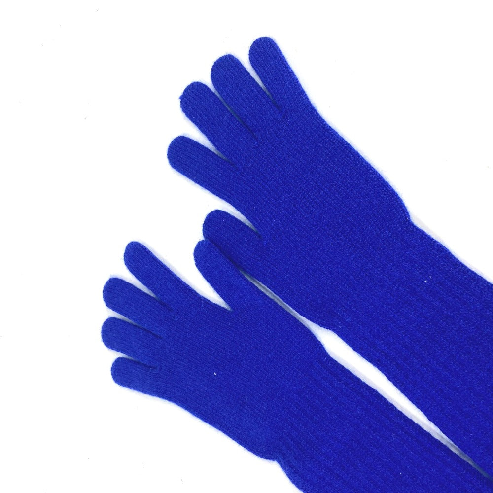 Chanel gloves cashmere Long Gloves CC COCO Blue Handbag