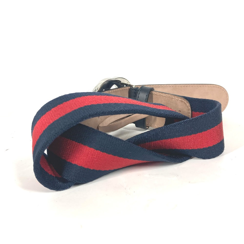 Gucci GG interlocking G 75 Leather Canvas Navy Belt