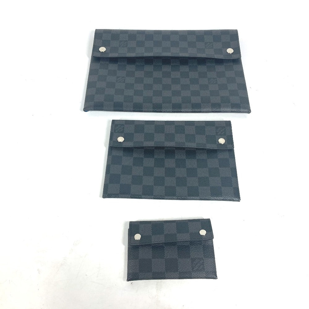 Louis Vuitton N60255 Damier Grafitto Damier Grafitte Canvas Black Clutch Bag