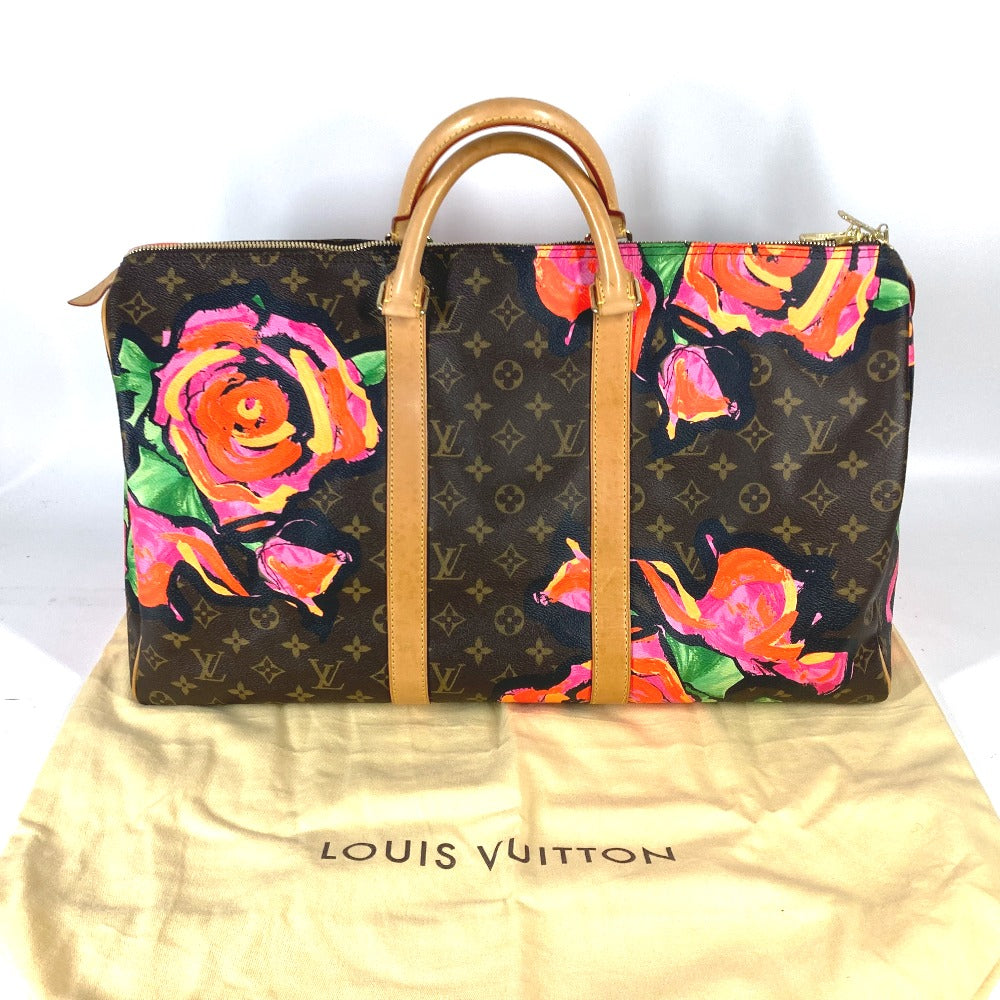 Louis Vuitton Boston Duffel M48605 Rose Keepall Monogram Canvas Brown Travel Bag