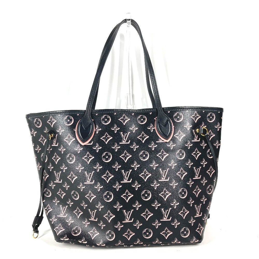 Louis Vuitton M46137 coated Neverfull MM Monogram Leather Canvas Black Apparel