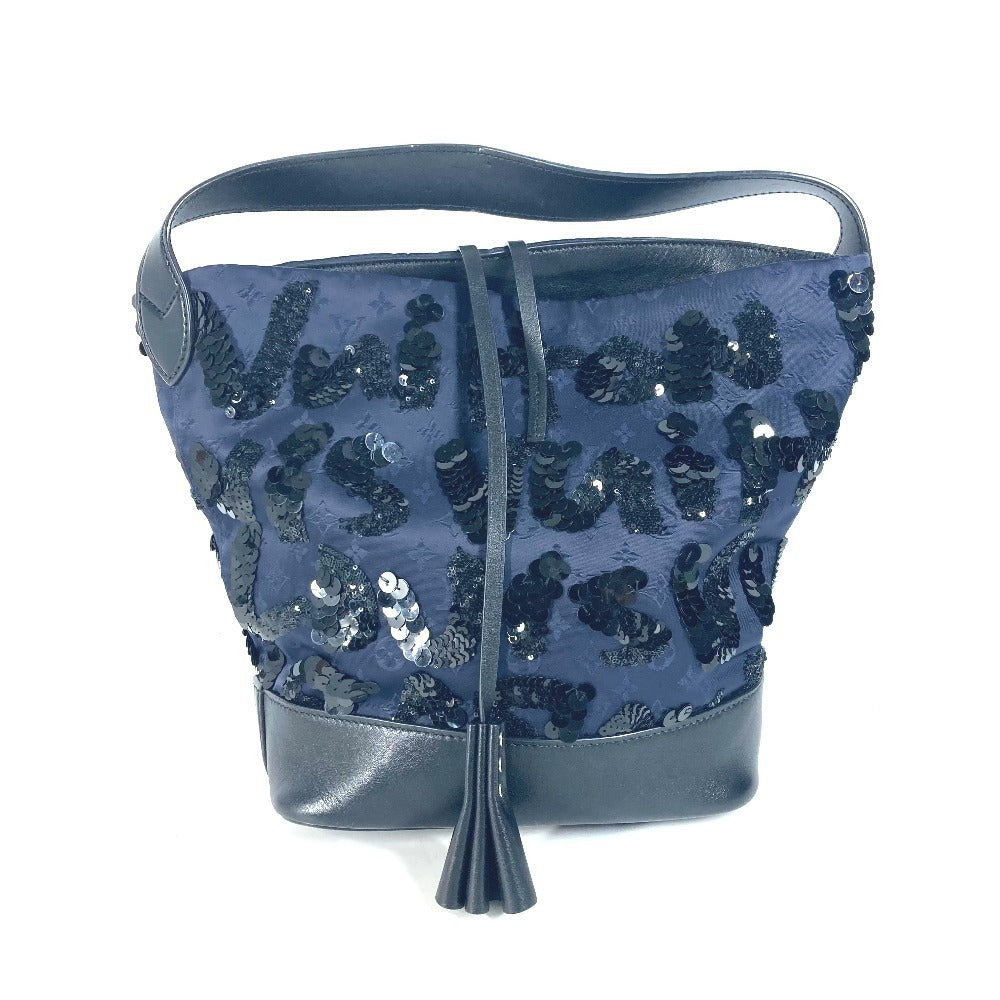 Louis Vuitton M94564 NN14 Sequins Spotlight GM Monogram Leather Satin Navy Handbag