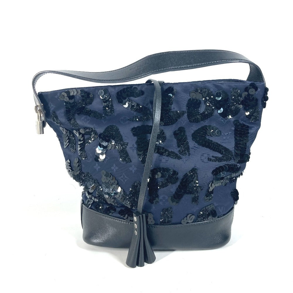 Louis Vuitton M94564 NN14 Sequins Spotlight GM Monogram Leather Satin Navy Handbag