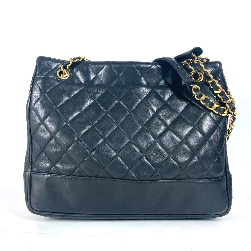Chanel lambskin Matelasse quilting CC COCO Mark Black Shoulder Bag G 43