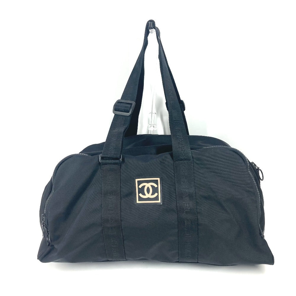 Chanel Boston Duffel Nylon Sports CC COCO Black Travel Bag