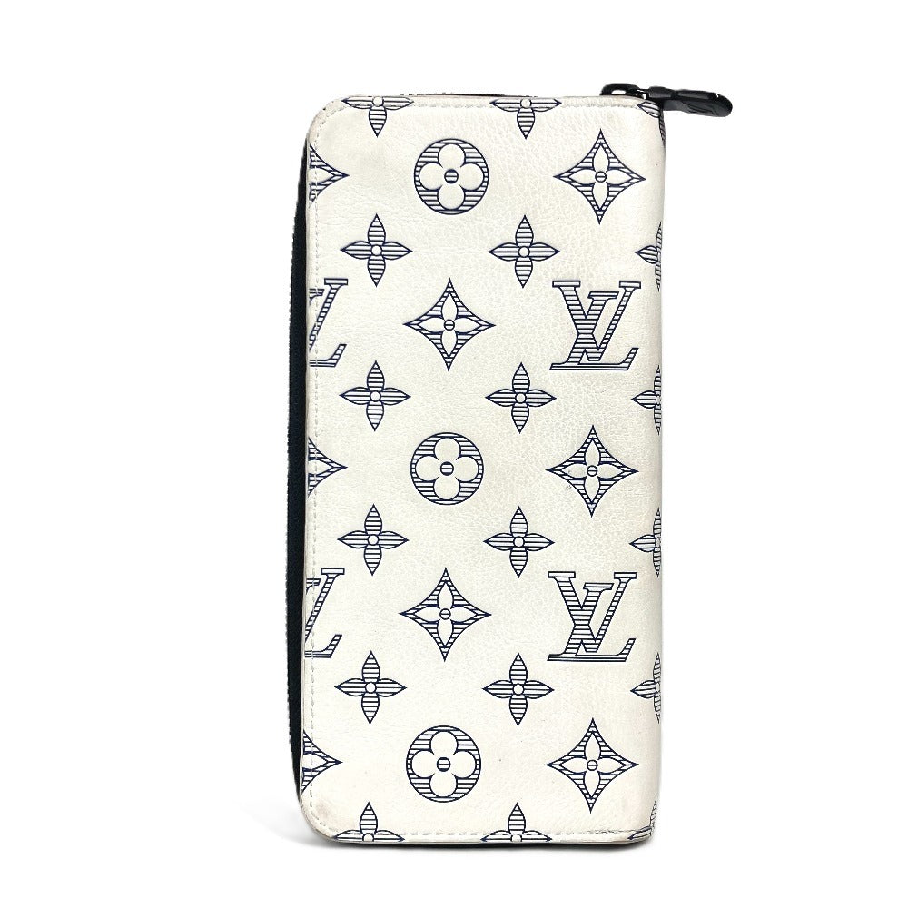 Louis Vuitton Long Purse M83381 shadow Zippy Monogram Leather White Wallet Case
