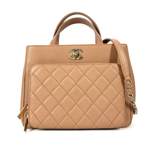 Chanel Caviar skin CC COCO Mark Matelasse Beige Small Crossbody Bag